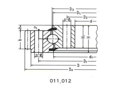 Jednořadé čtyřbodové otočné ložisko s kuličkovým kontaktem (typ s vnějším ozubením)